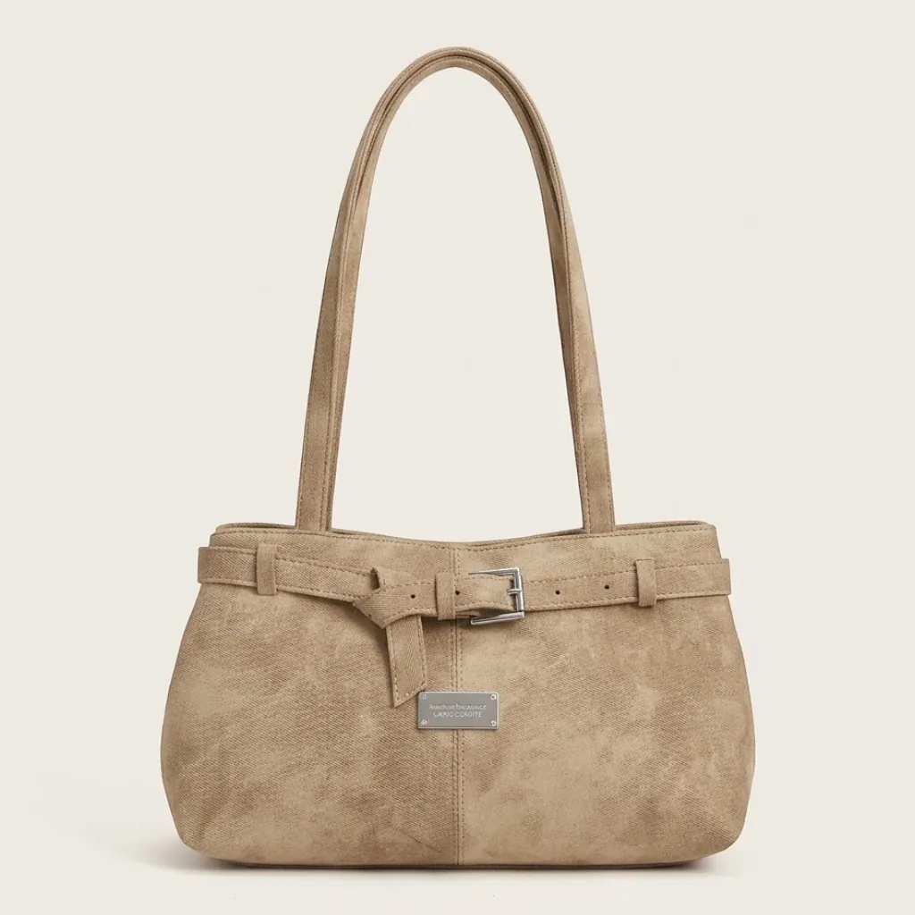 Sac épaule effet daim ceinture boucle Kaki