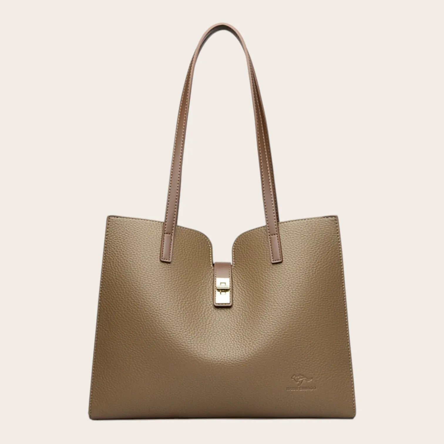 Sac épaule en cuir manchette Khaki