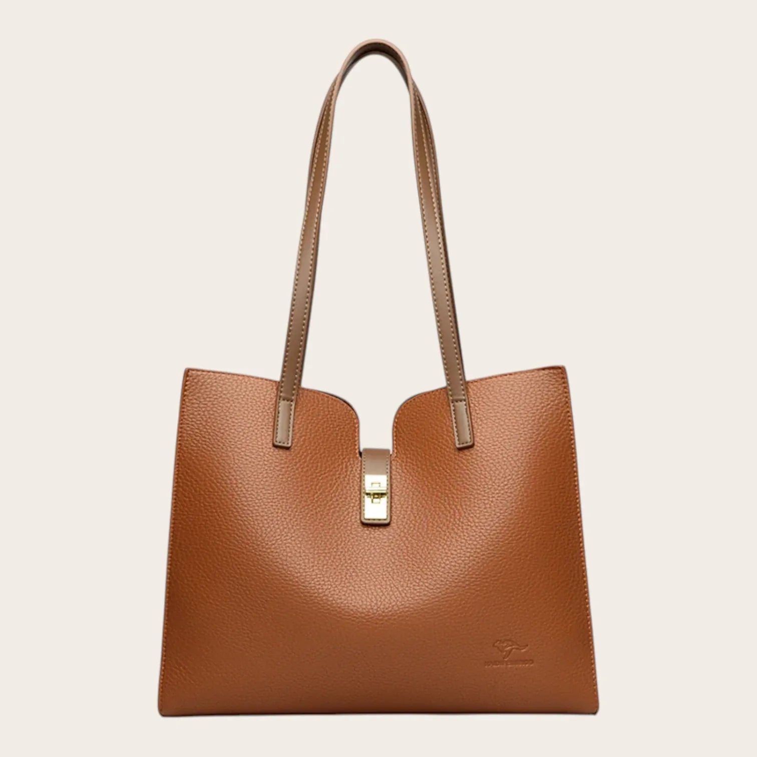 Sac épaule en cuir manchette Camel