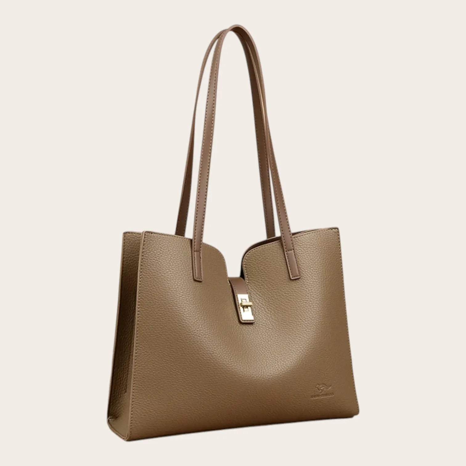 Sac épaule en cuir manchette Khaki