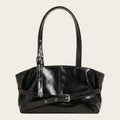 Sac épaule verni ceinturé