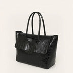 Sac fourre-tout grande capacité crocodile Noir