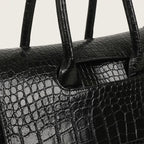 Sac fourre-tout grande capacité crocodile Noir