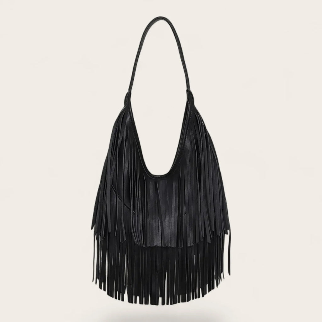Sac hobo a frange Noir