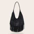 Sac hobo a frange Noir