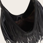 Sac hobo a frange Noir