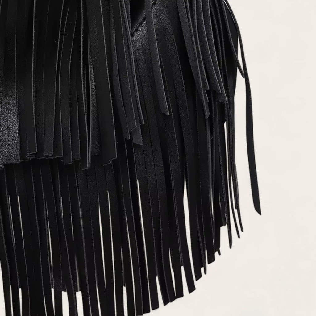 Sac hobo a frange Noir