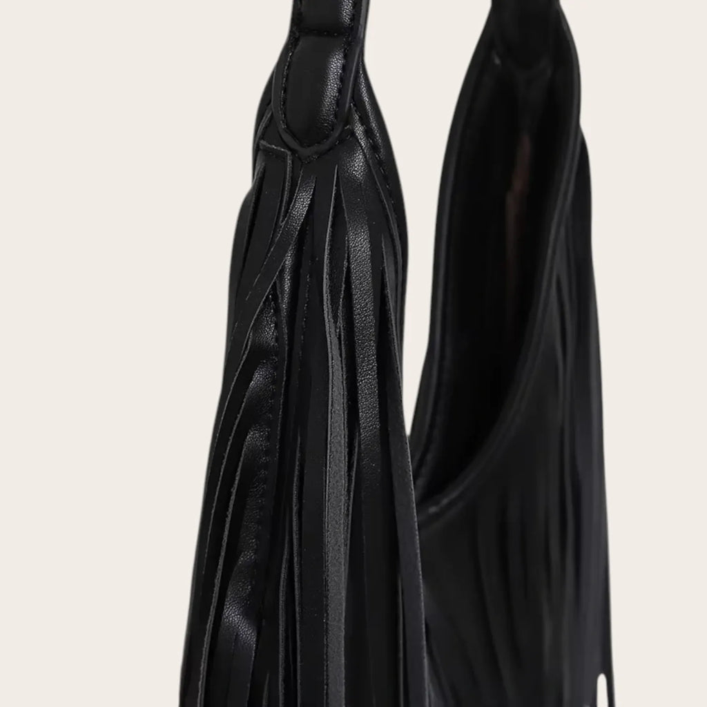 Sac hobo a frange Noir