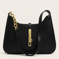Sac hobo bandoulière chaîne dorée Noir