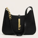 Sac hobo bandoulière chaîne dorée Noir