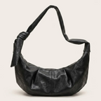 Sac hobo croissant cuir vegan structuré Noir