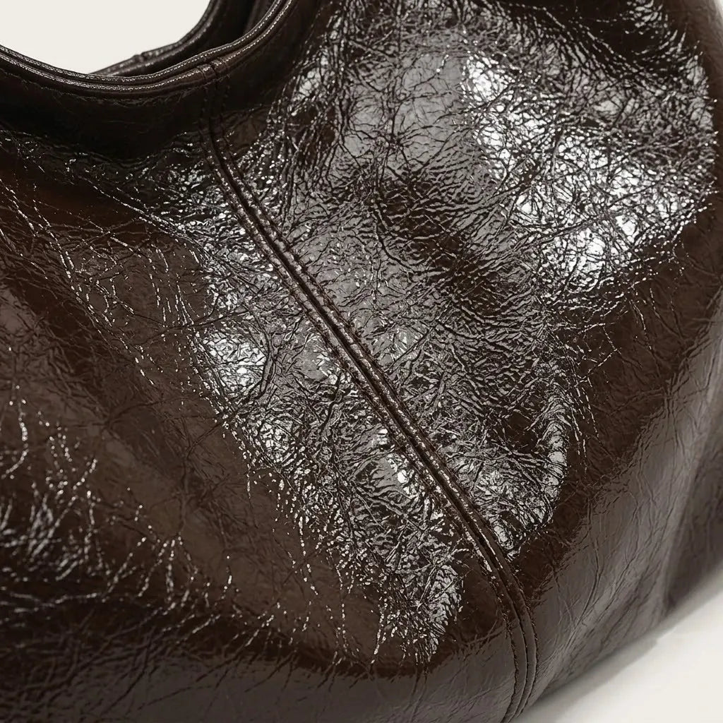 Sac hobo cuir vegan verni
