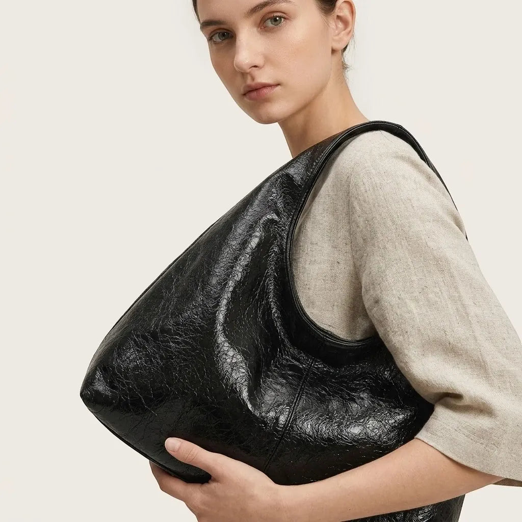 Sac hobo cuir vegan verni