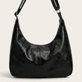 Sac hobo cuir vegan zippé Noir