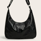 Sac hobo cuir vegan zippé Noir