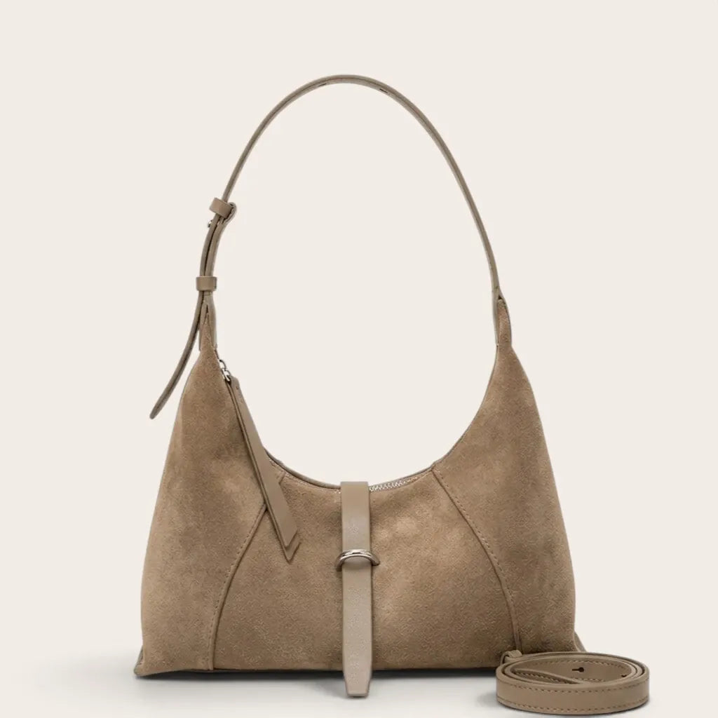 Sac hobo en daim avec sangle fine