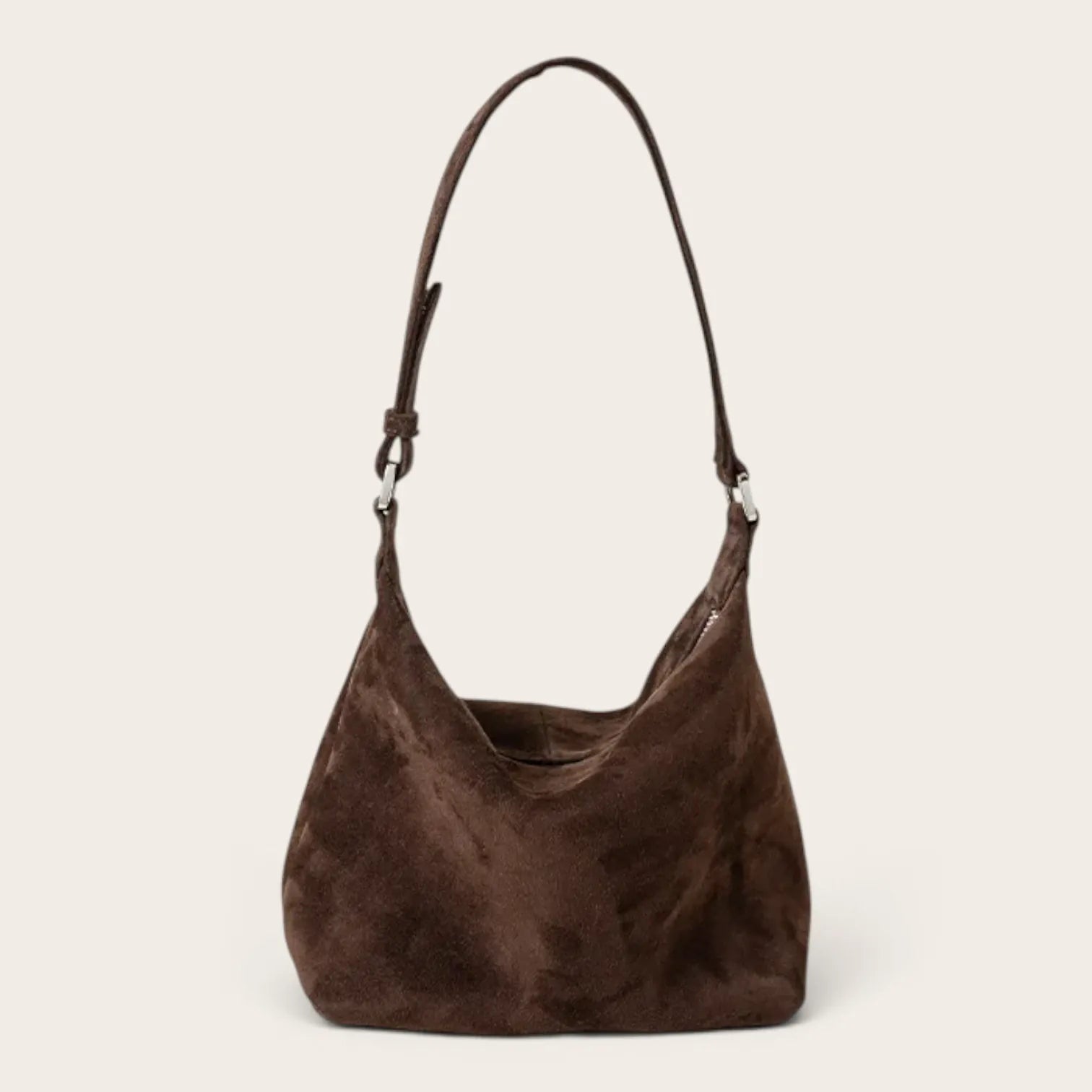 Sac hobo en daim zippé