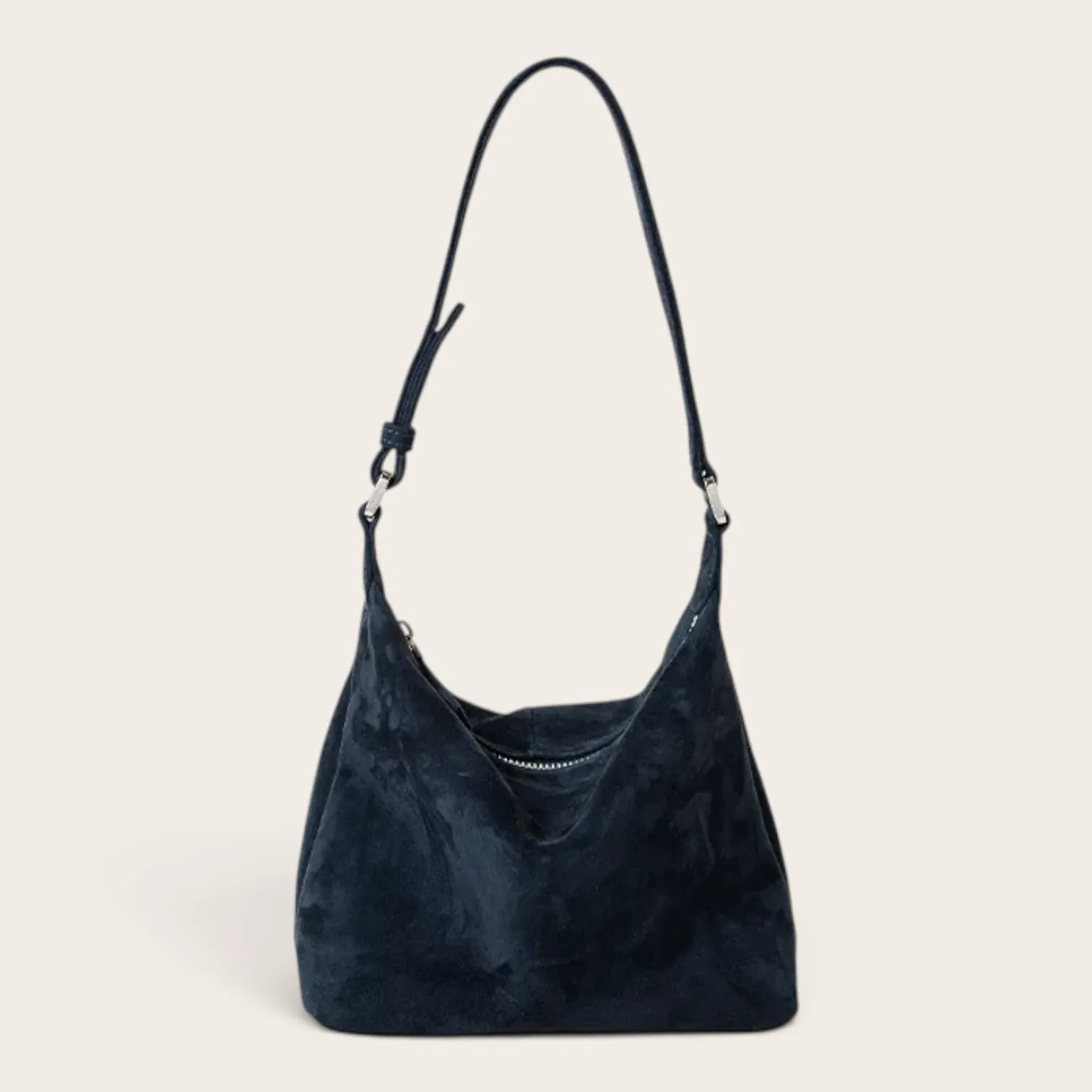 Sac hobo en daim zippé