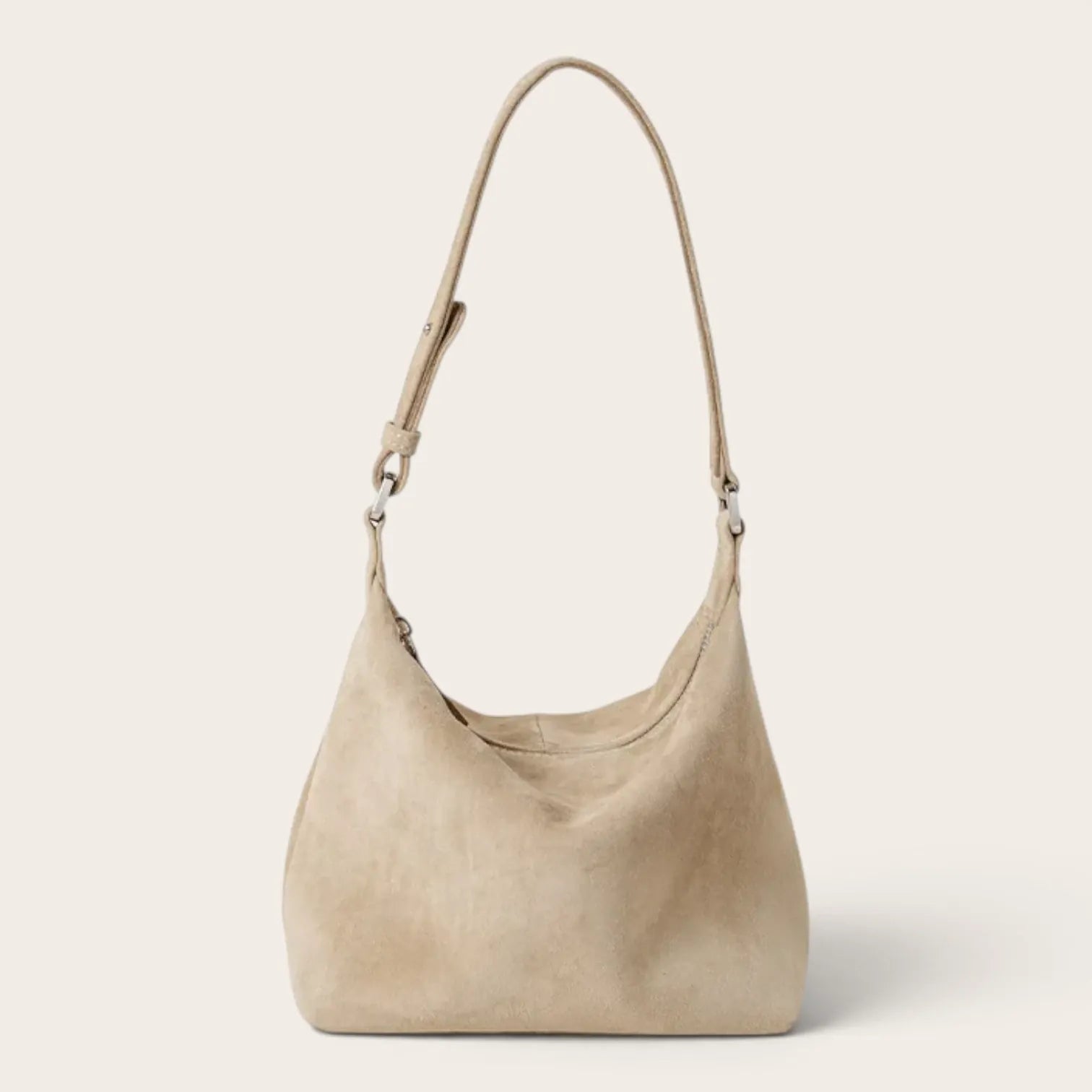 Sac hobo en daim zippé
