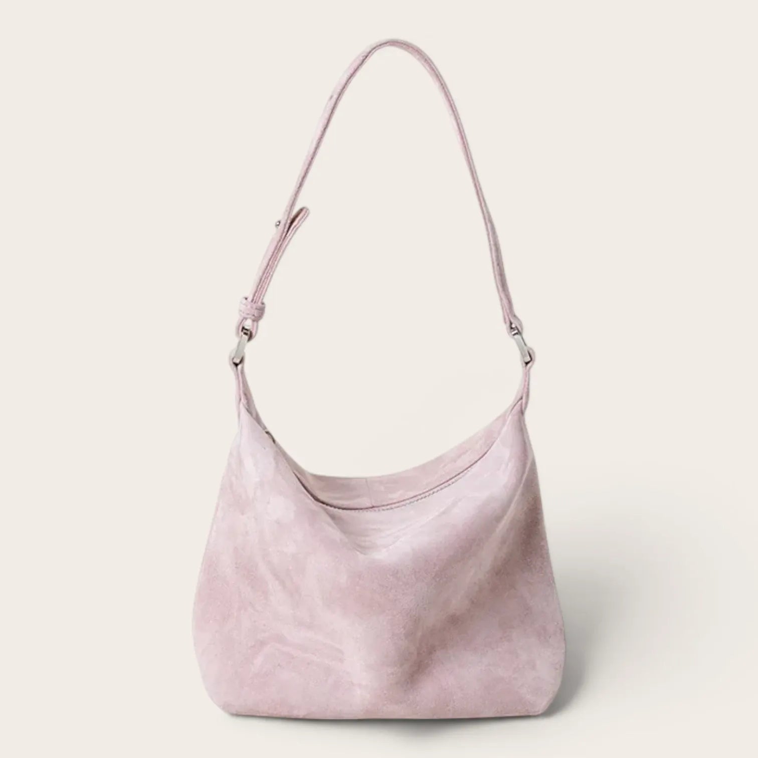 Sac hobo en daim zippé