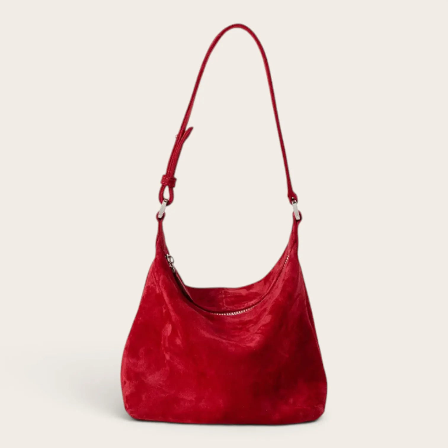Sac hobo en daim zippé