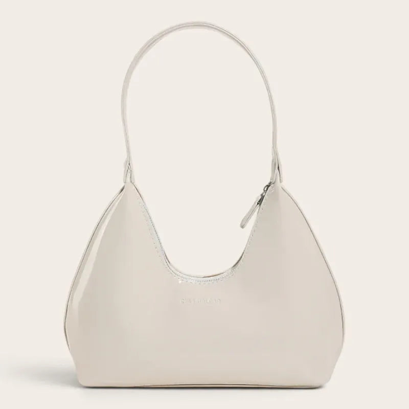 Sac hobo en similicuir lustré Blanc