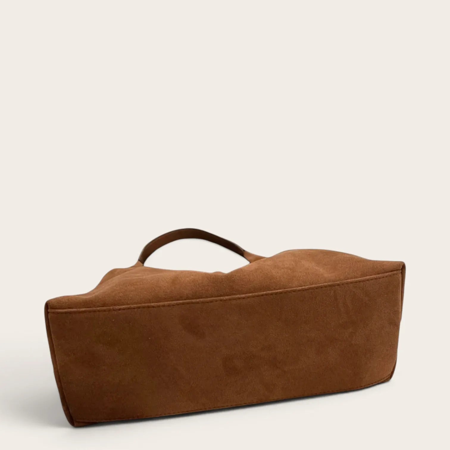 Sac hobo en suédine clipsable Marron