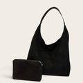 Sac hobo en suédine clipsable Noir
