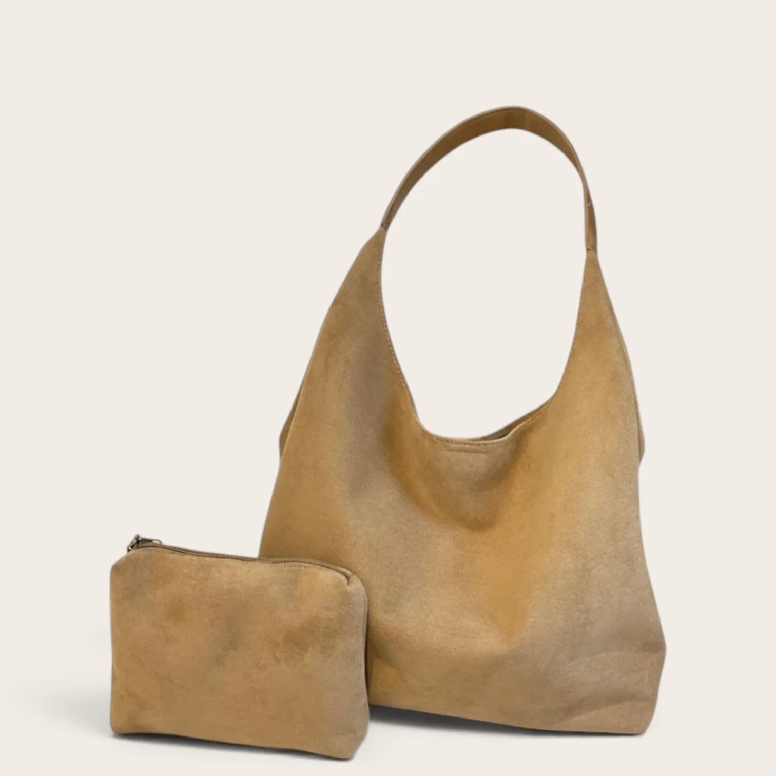 Sac hobo en suédine clipsable Khaki