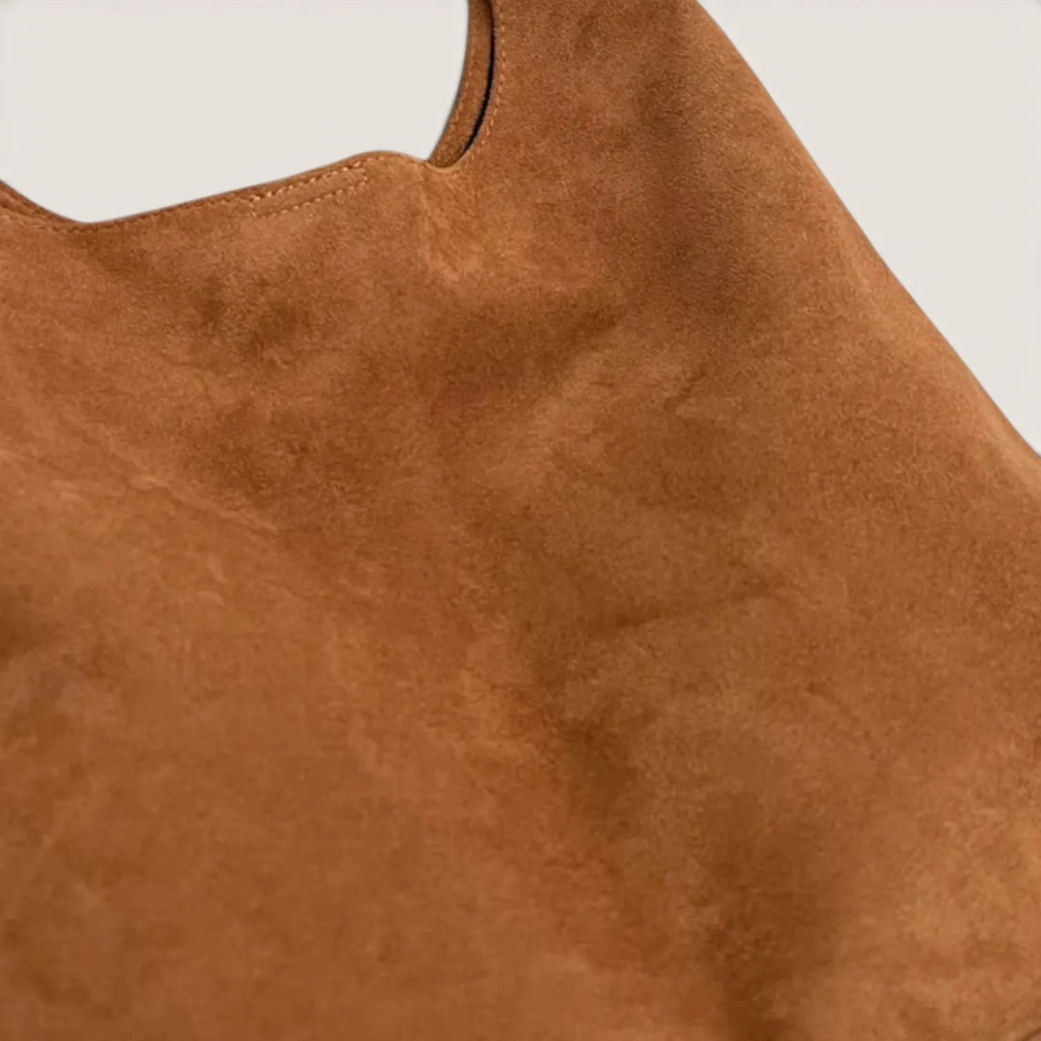 Sac hobo en suédine clipsable Marron