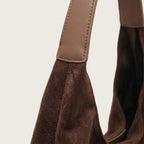 Sac hobo faux daim triangulaire minimaliste Café