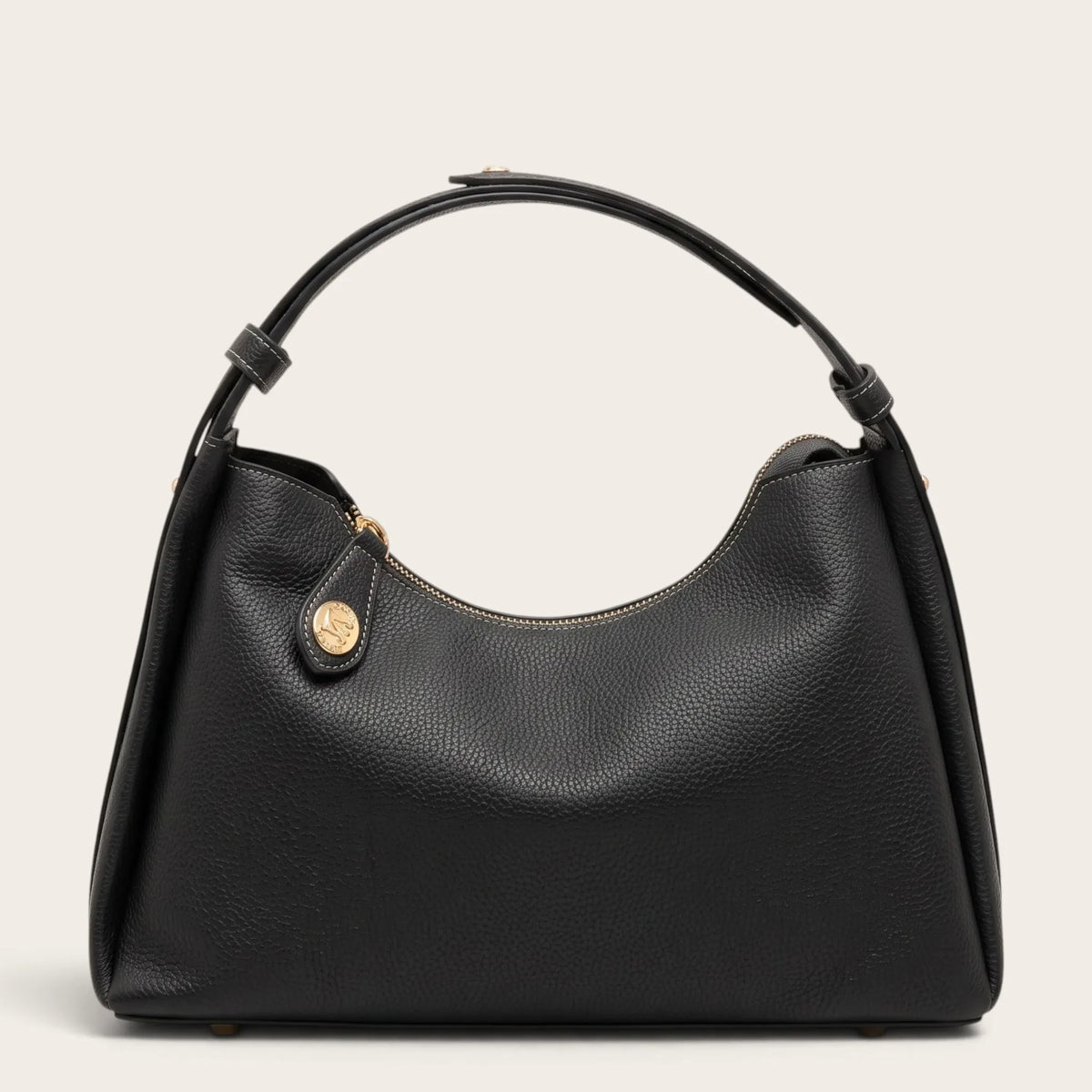 Sac hobo fermoir tourniquet doré Noir