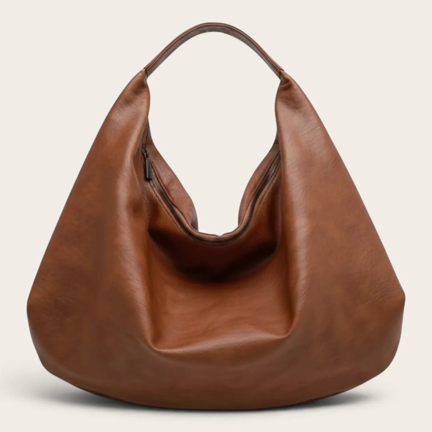 Sac hobo incurvé Marron
