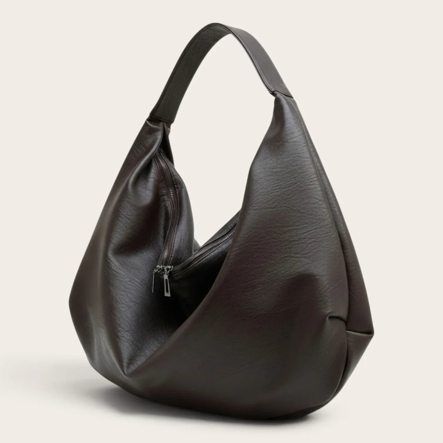 Sac hobo incurvé Café