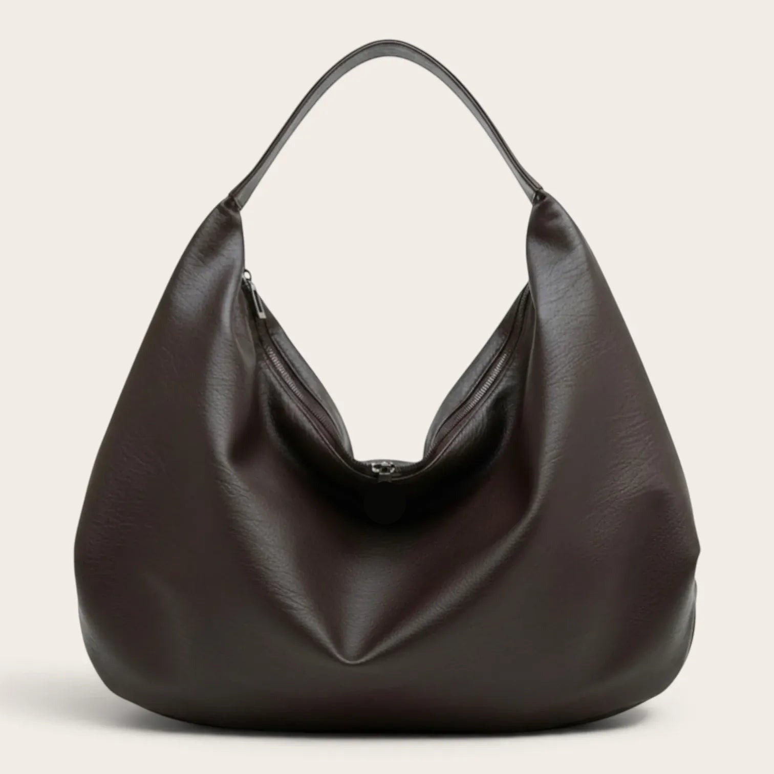 Sac hobo incurvé Café