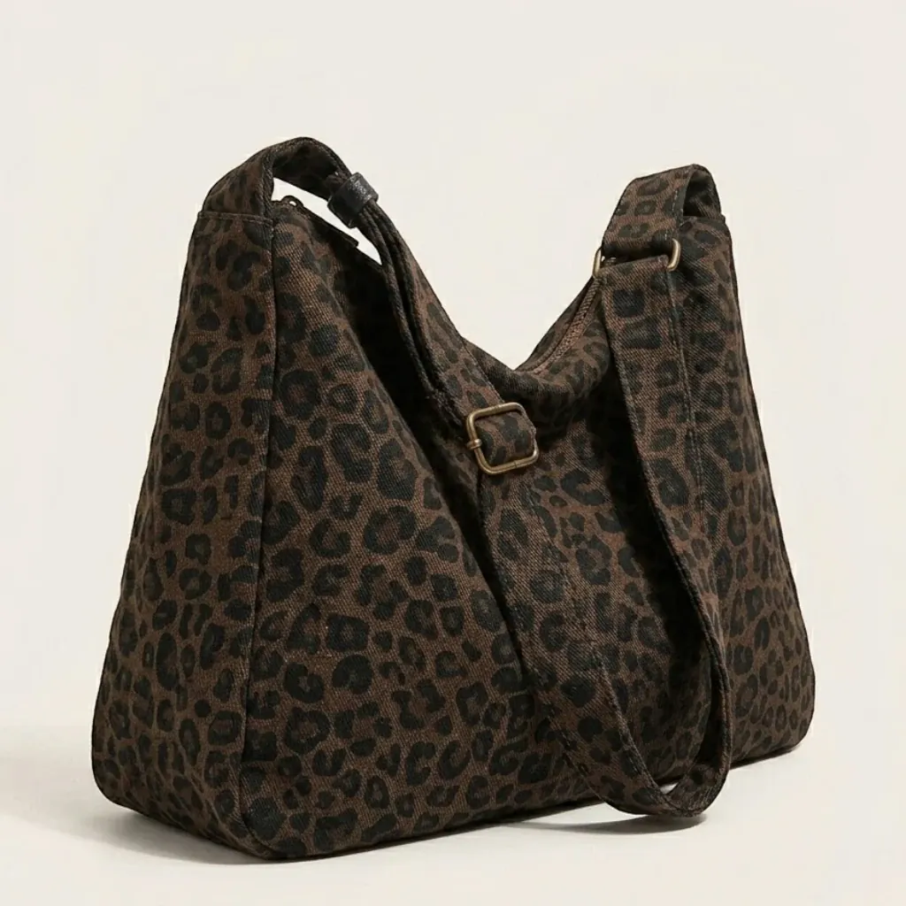 Sac hobo léopard en toile