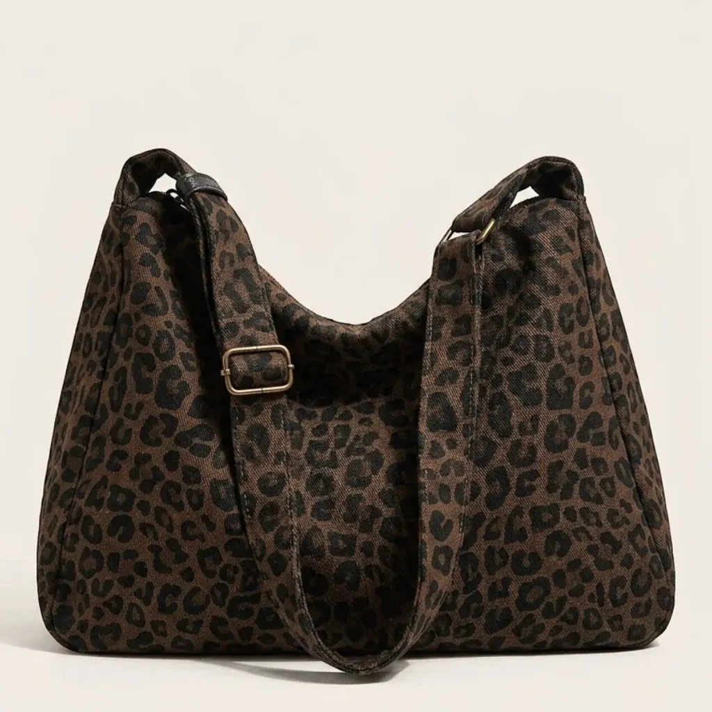 Sac hobo léopard en toile