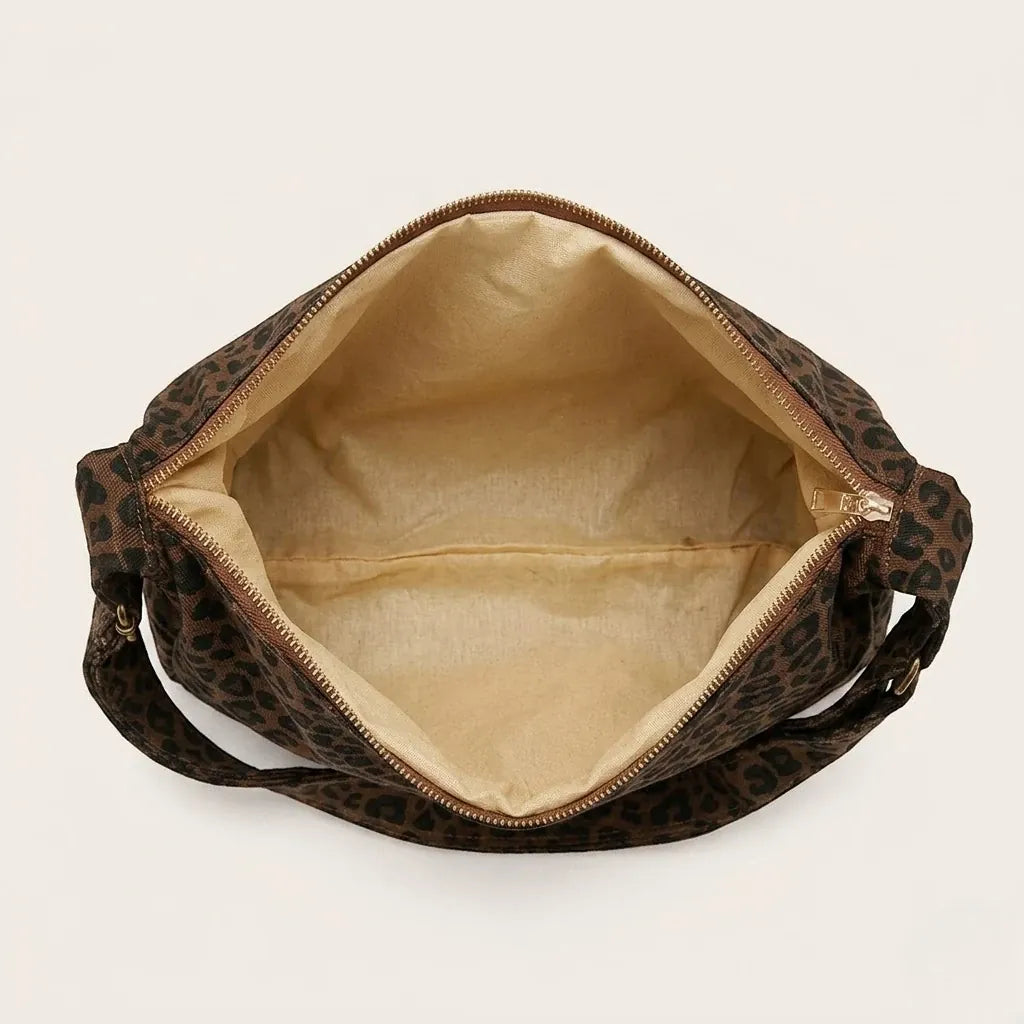 Sac hobo léopard en toile