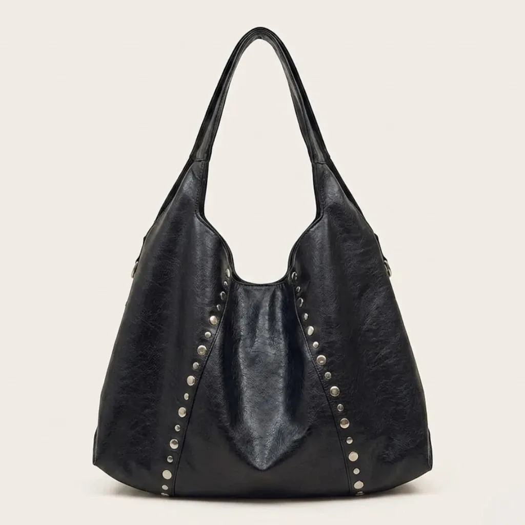 Sac hobo noir similicuir cloutés Noir