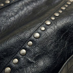 Sac hobo noir similicuir cloutés Noir