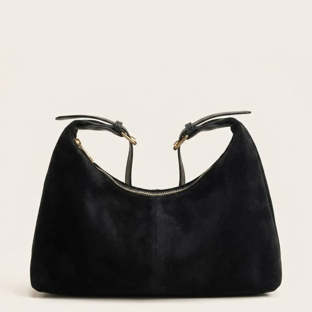 Sac hobo pocket suédine Noir