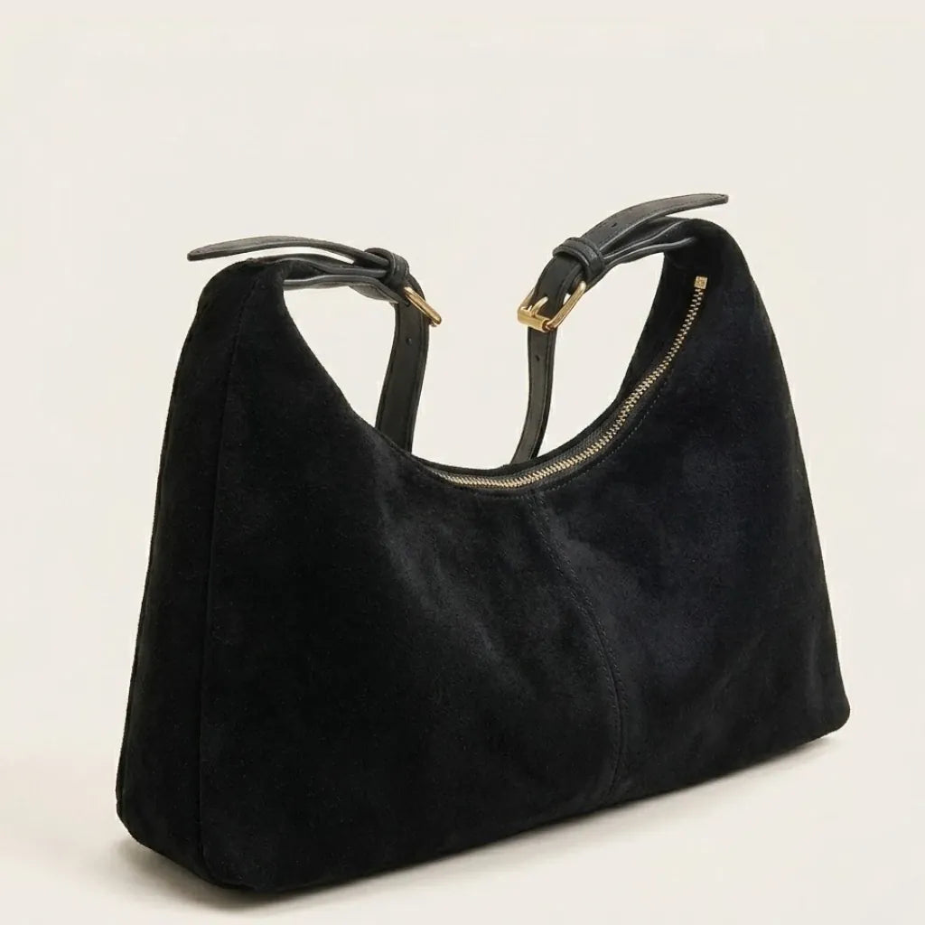 Sac hobo pocket suédine Noir