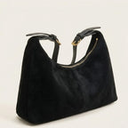 Sac hobo pocket suédine Noir