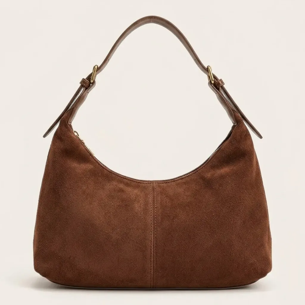 Sac hobo pocket suédine Café