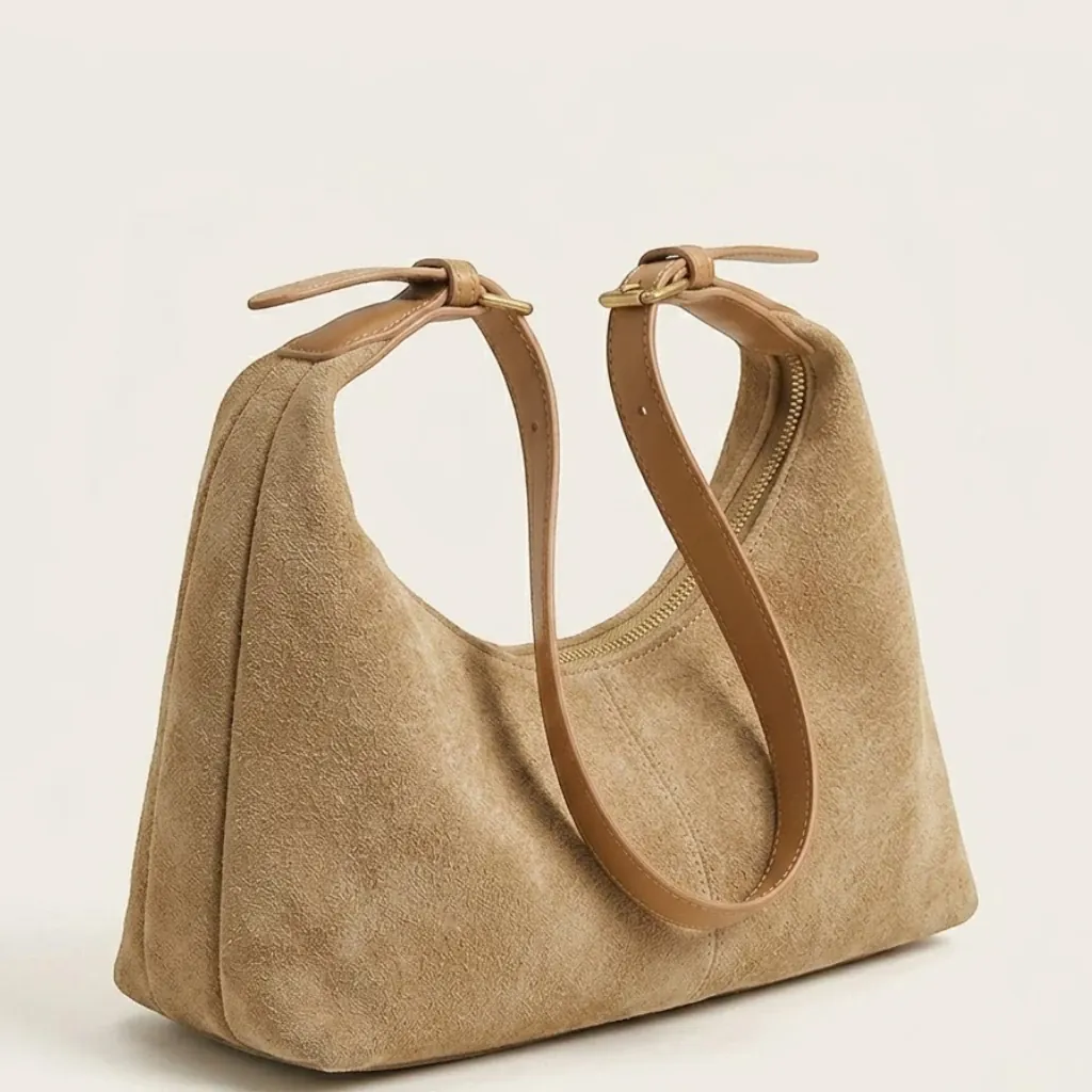 Sac hobo pocket suédine Khaki
