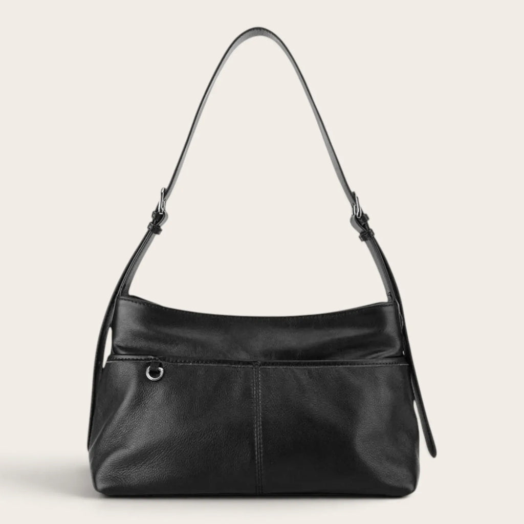Sac hobo rectangulaire en cuir Noir