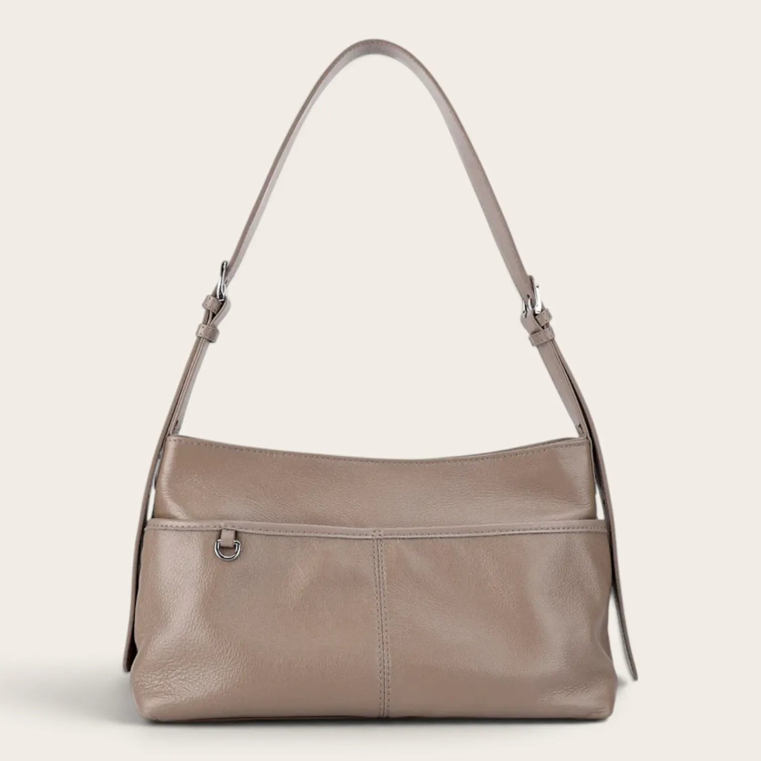 Sac hobo rectangulaire en cuir Khaki
