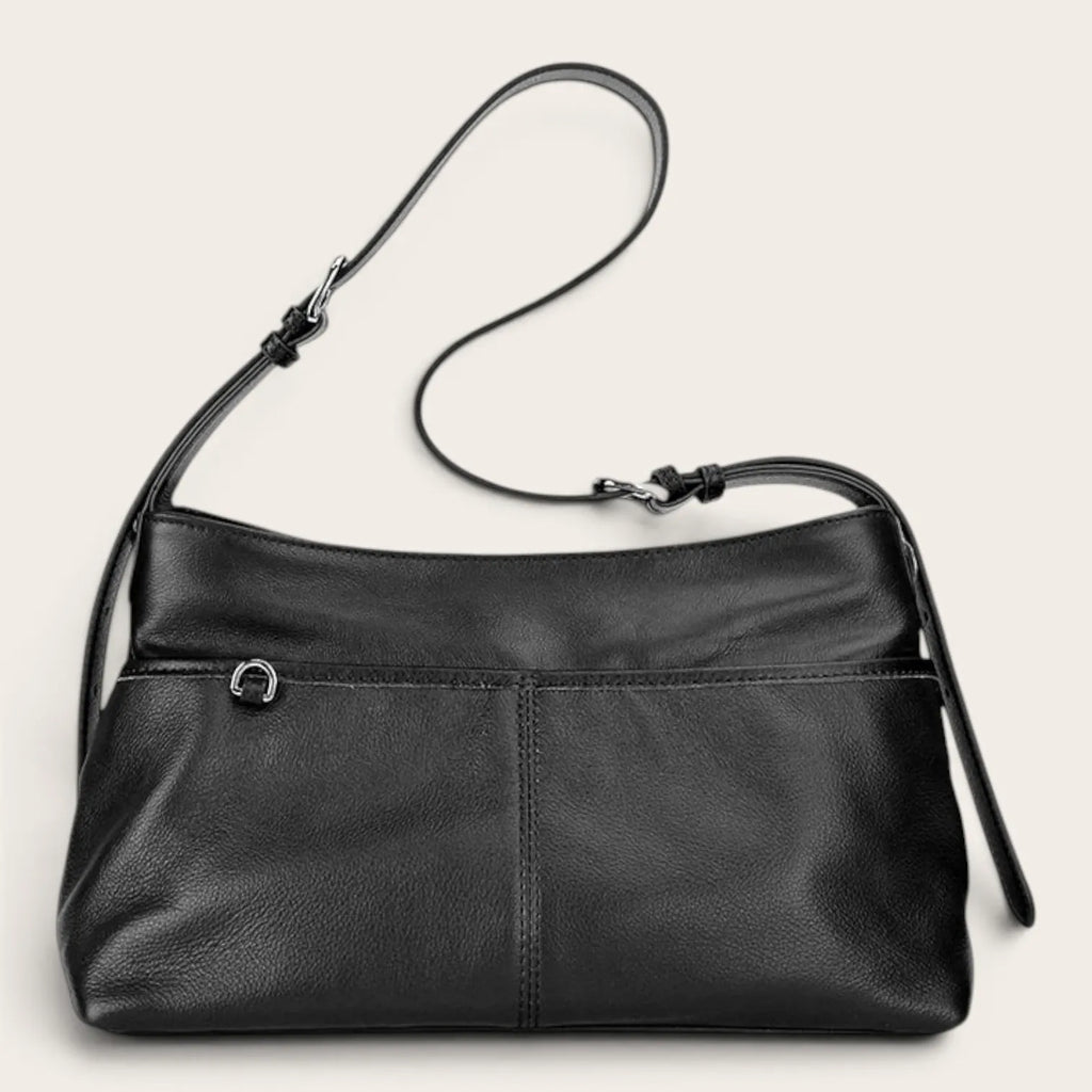 Sac hobo rectangulaire en cuir Noir