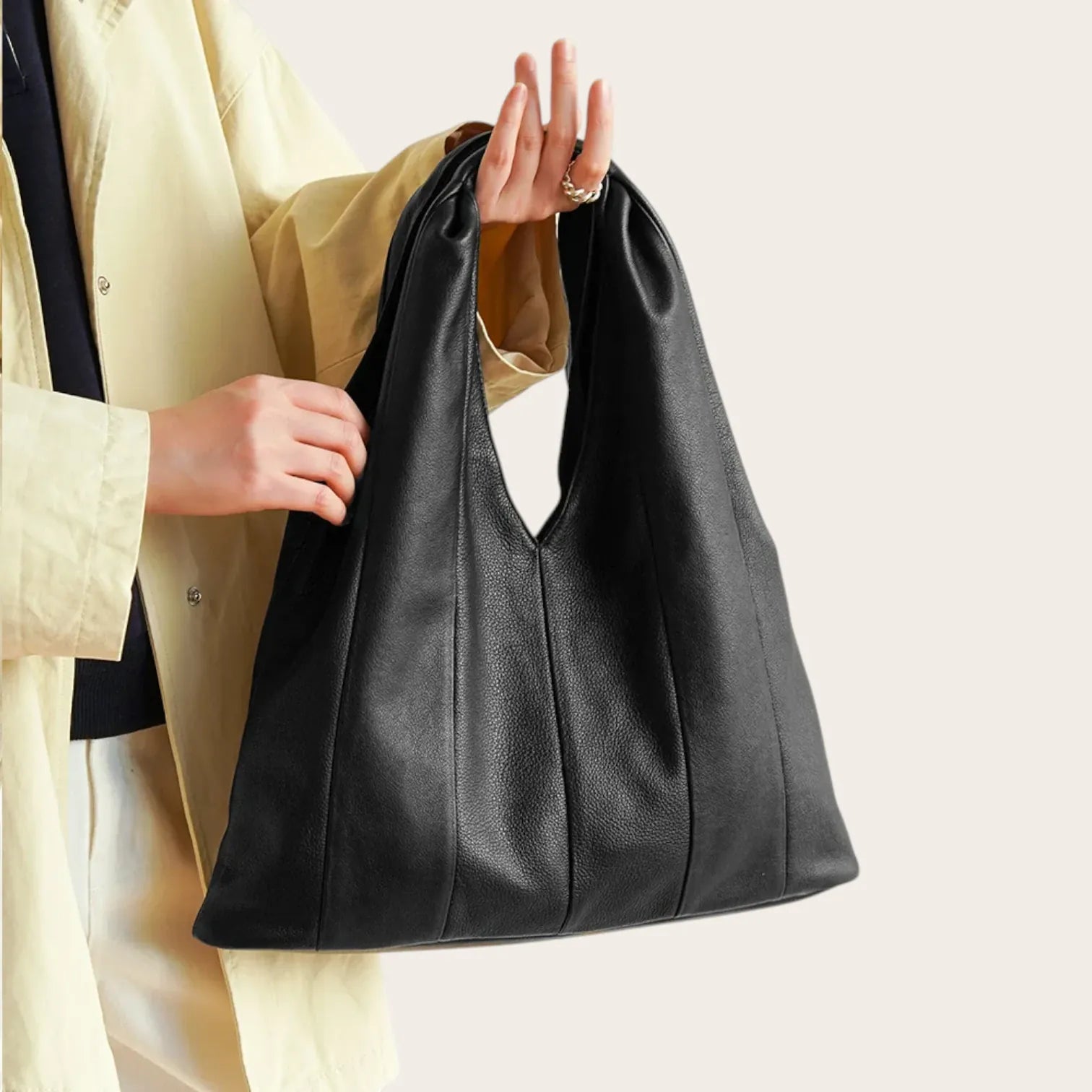Sac hobo sellerie cuir Noir