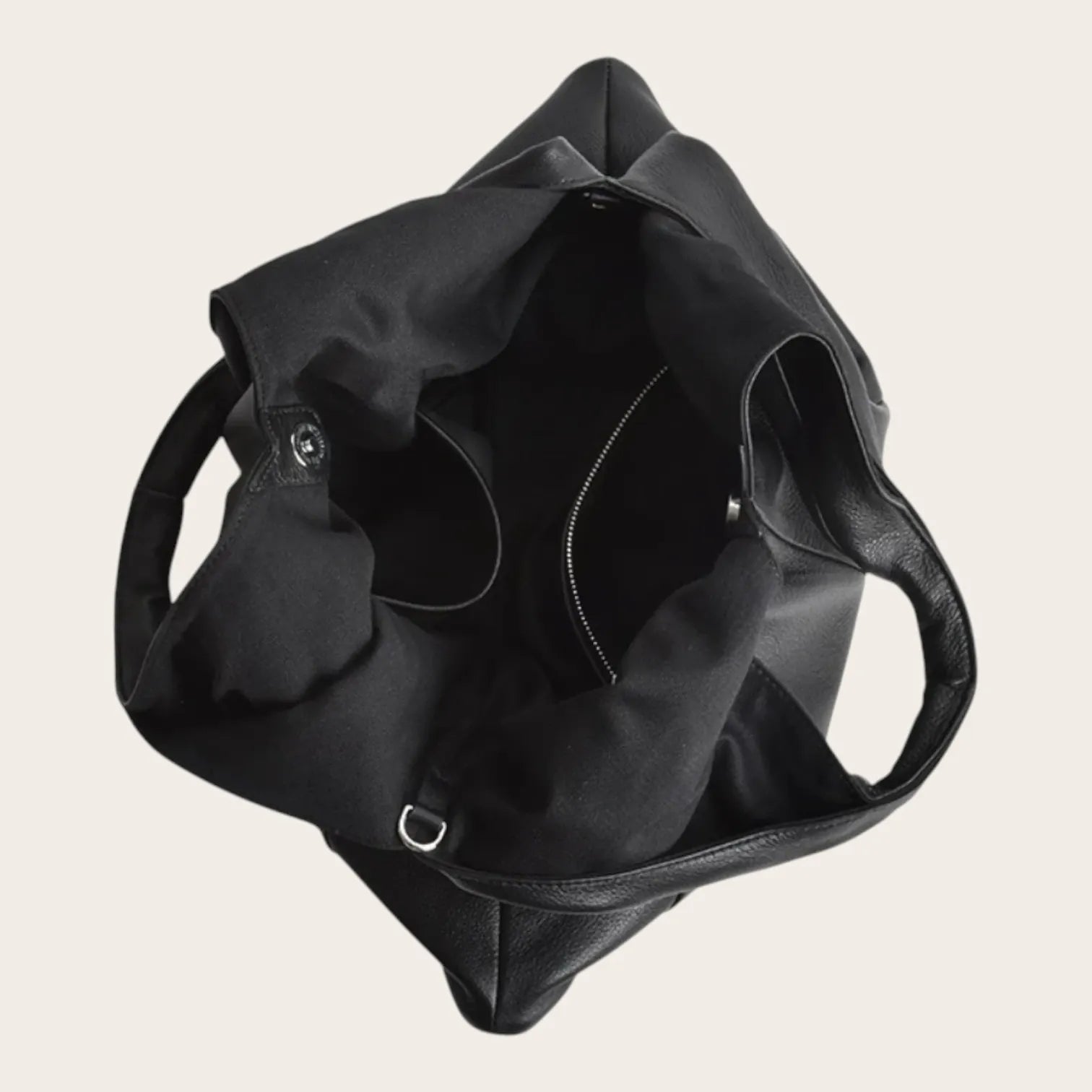 Sac hobo sellerie cuir Noir